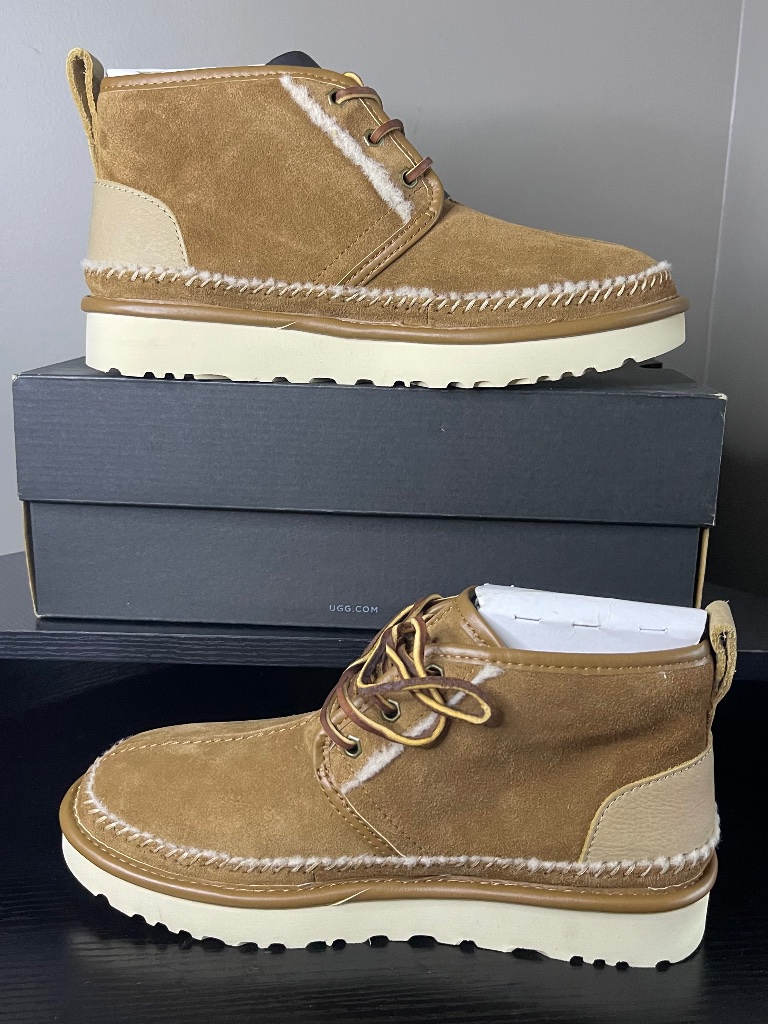 Ugg Australian Menâs Neumel Stitch Size 8 In Chestnut Color